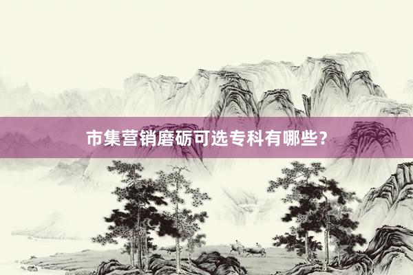 市集营销磨砺可选专科有哪些？